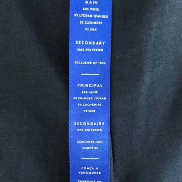 Kit And Ace Go To Trousers Dark Navy Blue Size 0 Wool Dress Pants - Picture 11 of 13